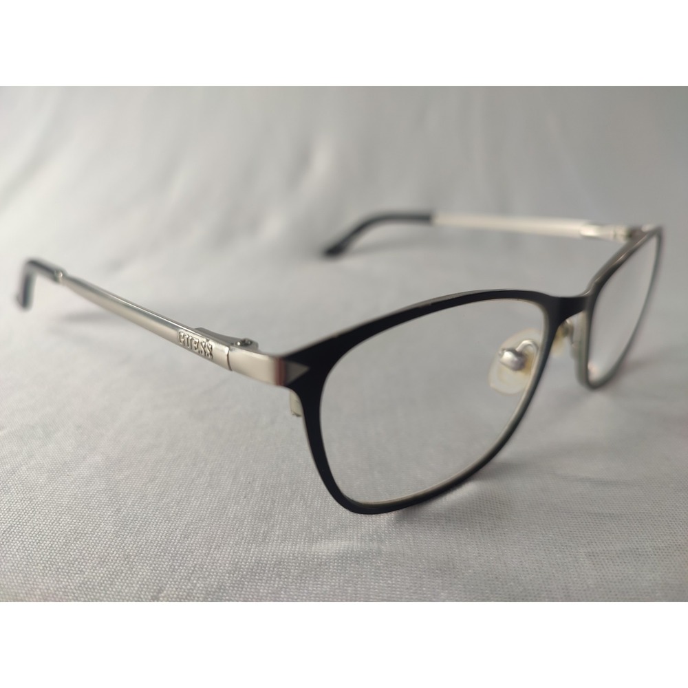Guess Eyeglass Frames Women GU2587-3 Matte Black Silver Cat Eye 50-17-135